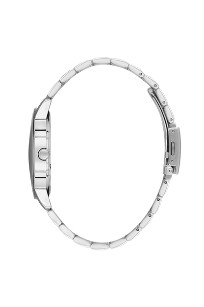 Daniel Klein Dark Blue IP Silver Day Date Watch for Men DK.6.14203-3
