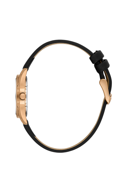 Daniel Klein Silver IP Rosegold Leather Wrist Watch for Women DK.6.14274-8