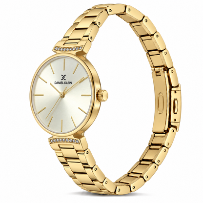 Daniel Klein Premium Ladies Light Champagne Sunray Dial Watch – DK.1.14301-3