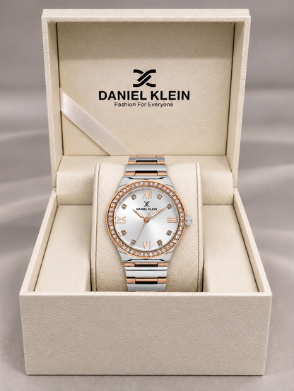 Daniel Klein Premium Ladies Silver Sunray Dial Watch – DK.1.14301-6
