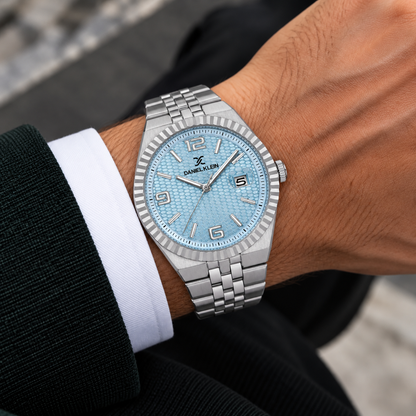 Daniel Klein Premium Gents Light Blue Emboss Watch – DK.6.14718-4
