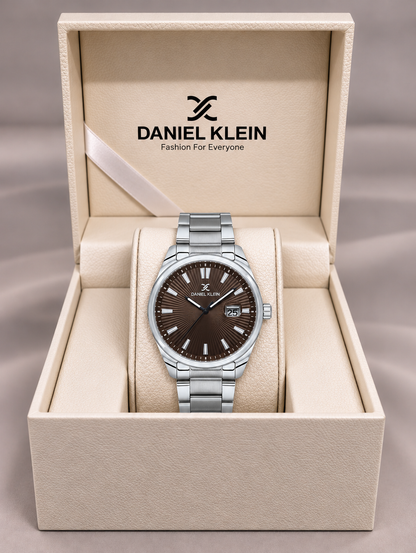 Daniel Klein Premium Gents Dark Brown Emboss Index Watch – DK.1.14334-5