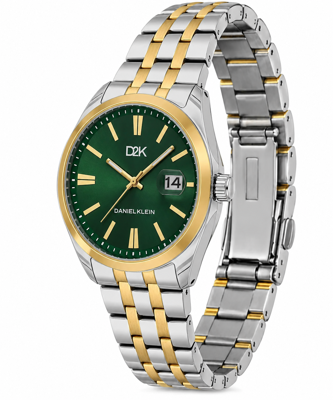 Daniel Klein D2K Gents Dark Green Two-Tone Watch – DK.1.14461-6