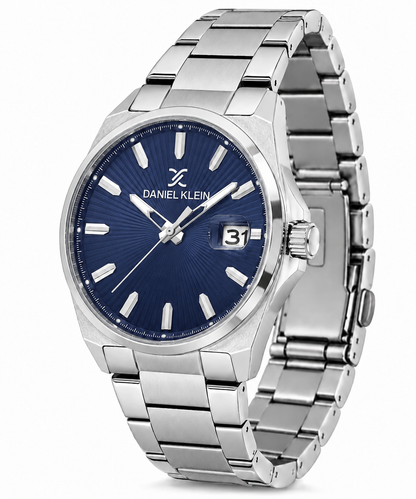 Daniel Klein Premium Gents Dark Blue Emboss Index Watch – DK.1.14341-3