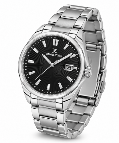 Daniel Klein Premium Gents Gun Black Emboss Index Watch – DK.1.14334-2