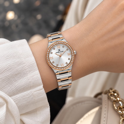 Daniel Klein Premium Ladies Silver Sunray Dial Watch – DK.1.14301-6