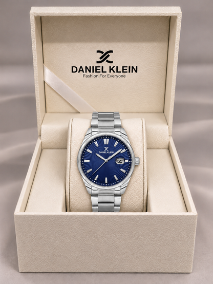 Daniel Klein Premium Gents Dark Blue Emboss Index Watch – DK.1.14334-3