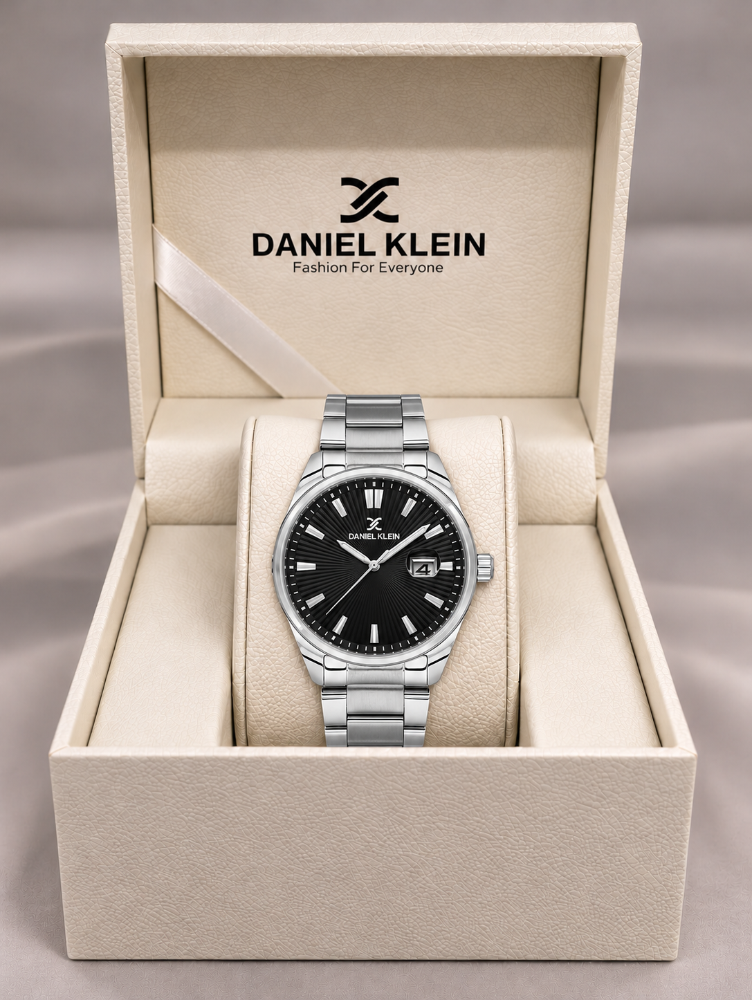 Daniel Klein Premium Gents Gun Black Emboss Index Watch – DK.1.14334-2