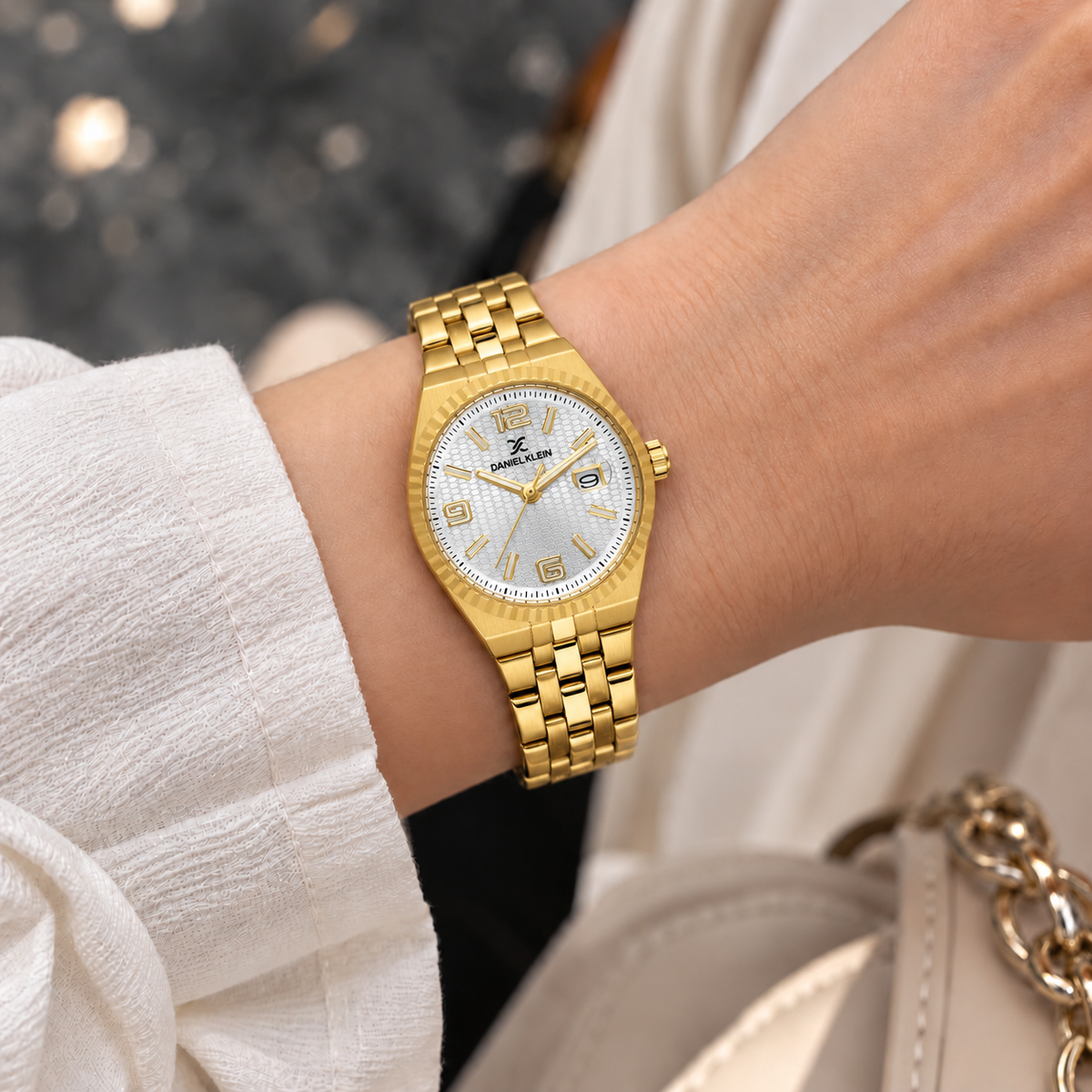 Daniel Klein Premium Ladies Silver Emboss Watch – DK.6.14716-2