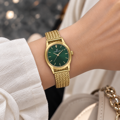 Daniel Klein Premium Ladies Dark Green Sunray Stone Index Mesh Watch – DK.1.14328-4