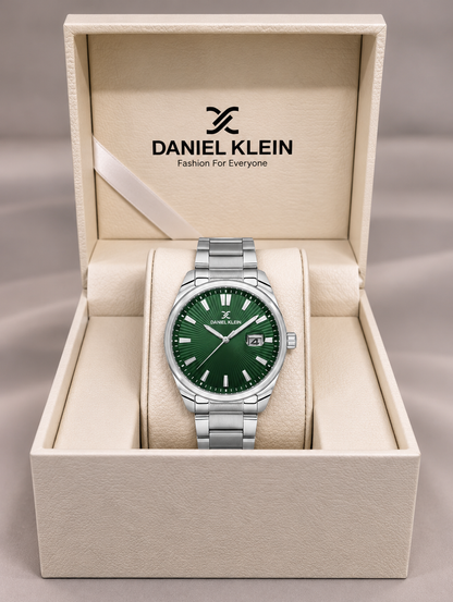 Daniel Klein Premium Gents Dark Green Emboss Index Watch – DK.1.14334-4