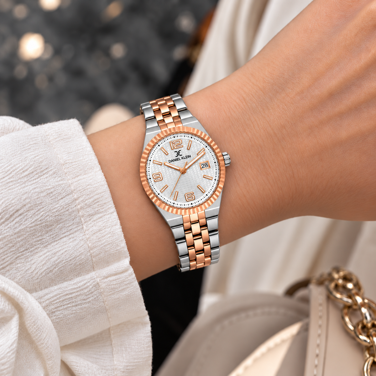 Daniel Klein Premium Ladies Silver Emboss Watch – DK.6.14716-6