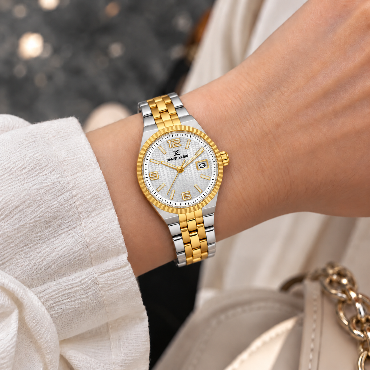Daniel Klein Premium Ladies Silver Emboss Watch – DK.6.14716-4
