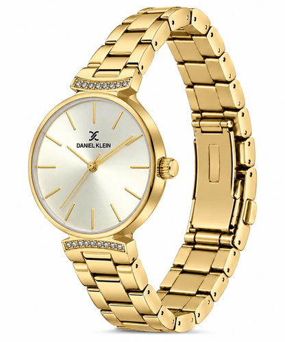 Daniel Klein Premium Ladies Light Champagne Sunray Dial Watch – DK.1.14301-3
