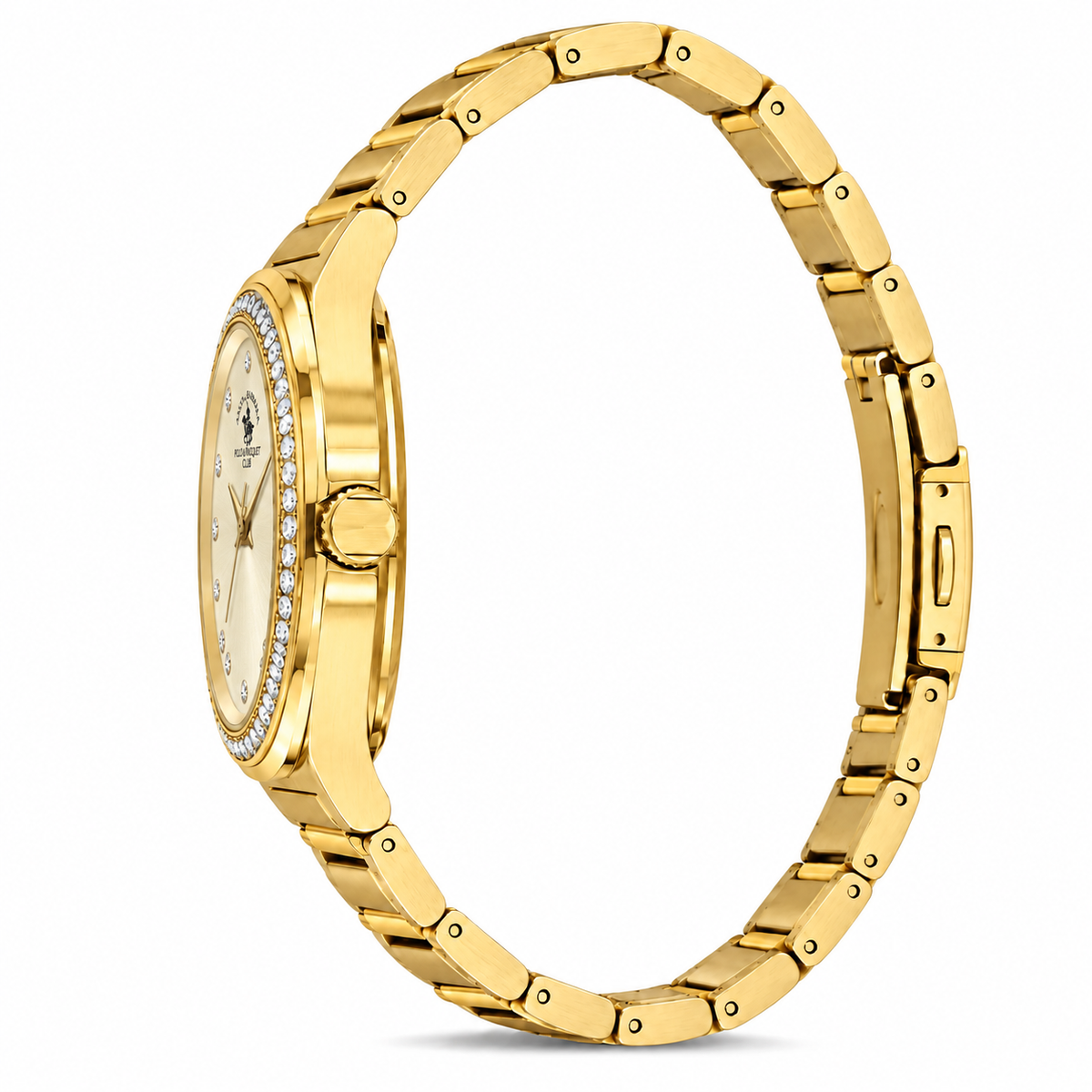 Unique Ladies Gold Gold-Tone Stainless Steel Analog Watch 24×31mm | Stone Dial | SB.1.10686-3