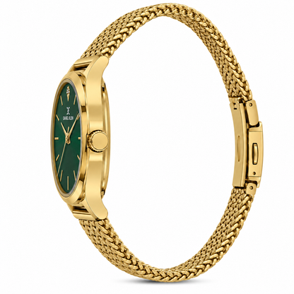Daniel Klein Premium Ladies Dark Green Sunray Stone Index Mesh Watch – DK.1.14328-4