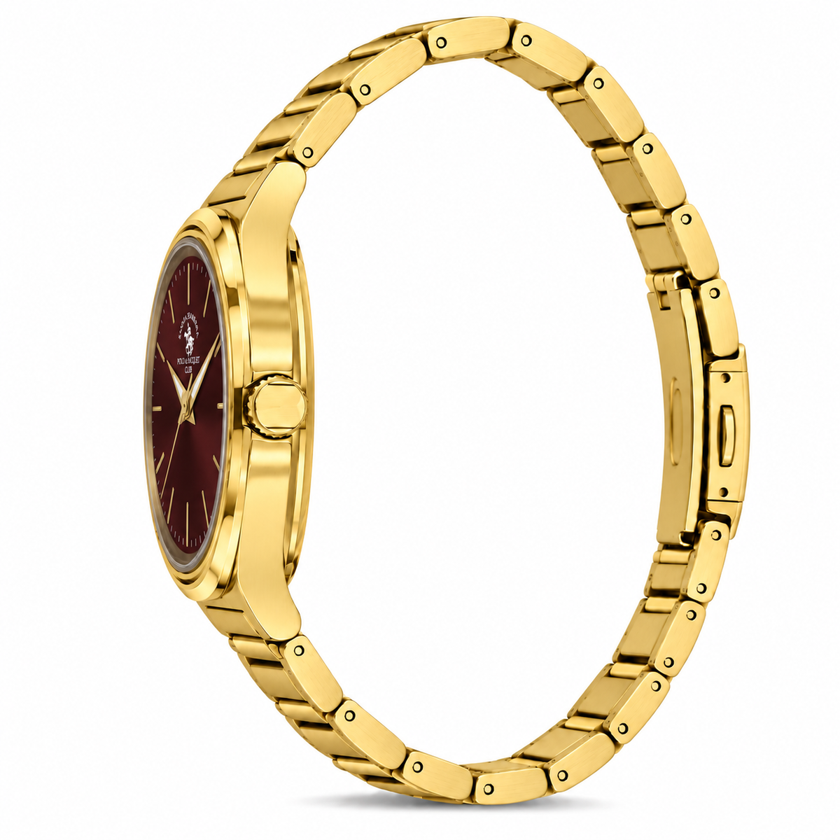 Ladies Fashion Watch – Burgundy Gold Chain (SB.8.10012-4)