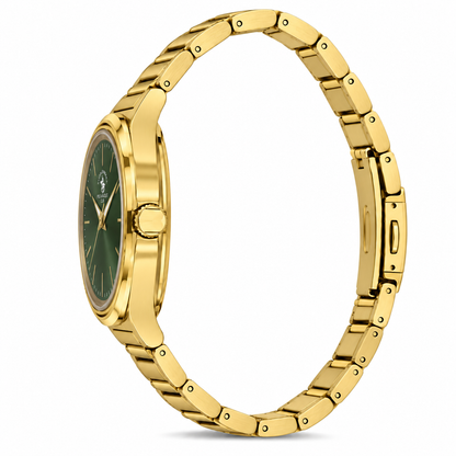 Ladies Fashion Watch – Green Gold Chain (SB.8.10012-3)