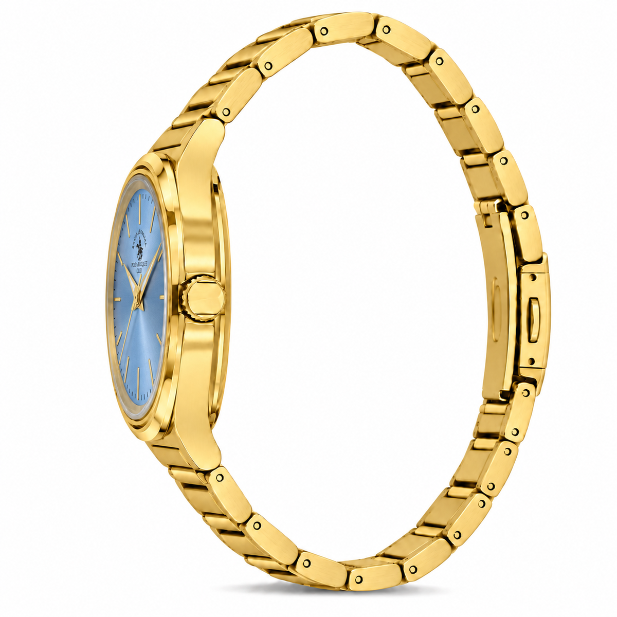 Ladies Fashion Watch – Light Blue Gold Chain (SB.8.10012-5)