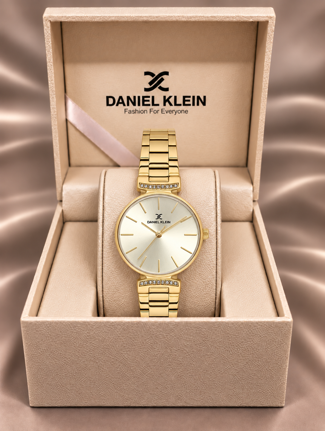 Daniel Klein Premium Ladies Light Champagne Sunray Dial Watch – DK.1.14301-3
