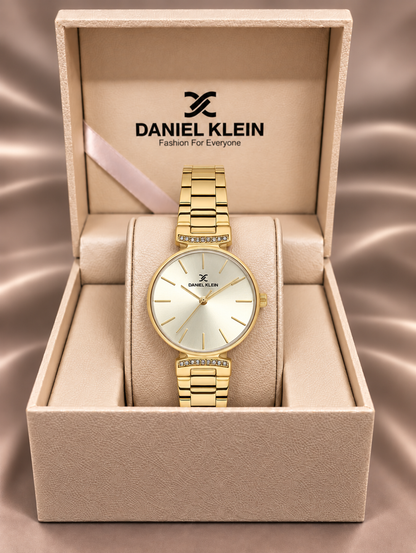 Daniel Klein Premium Ladies Light Champagne Sunray Dial Watch – DK.1.14301-3