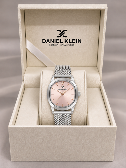 Daniel Klein Premium Ladies 7604C Sunray Stone Index Mesh Watch – DK.1.14328-2