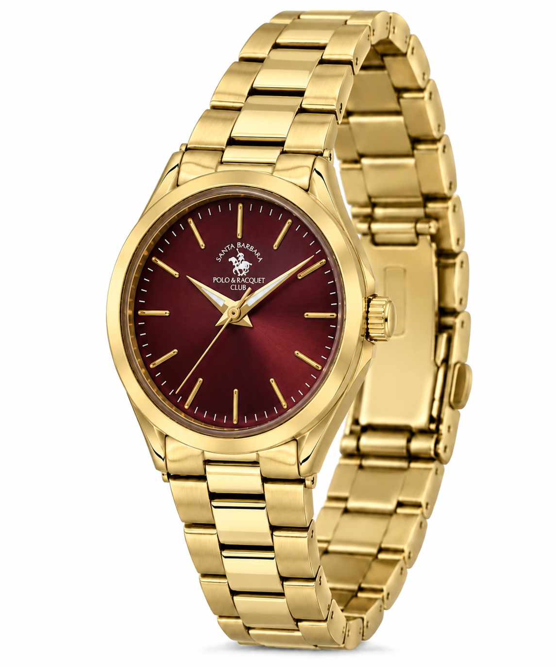 Ladies Fashion Watch – Burgundy Gold Chain (SB.8.10012-4)