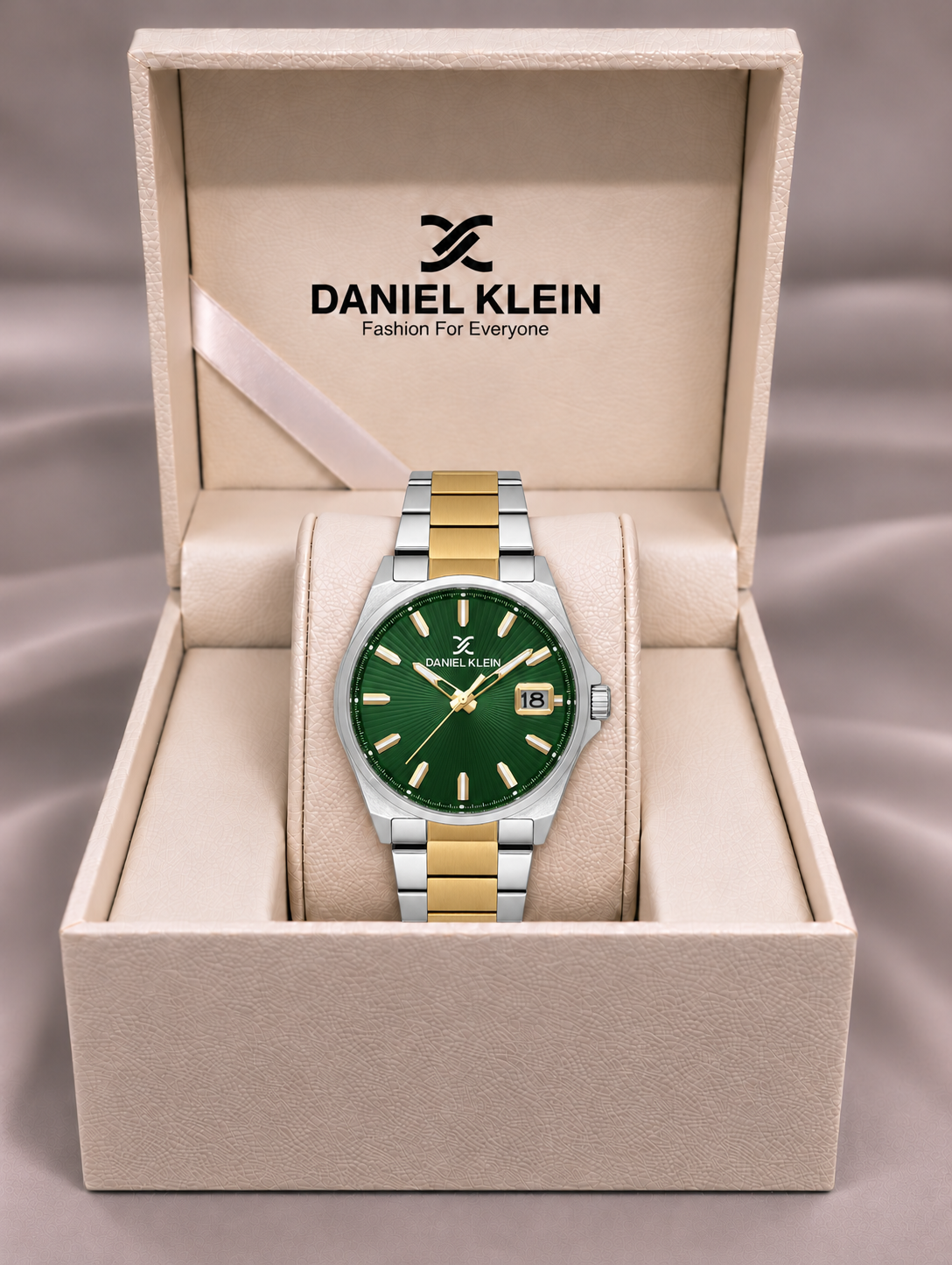 Daniel Klein Premium Gents Dark Green Emboss Index Watch – DK.1.14341-5