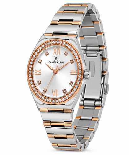 Daniel Klein Premium Ladies Silver Sunray Dial Watch – DK.1.14301-6