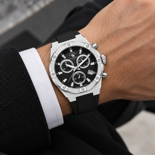 Chronograph Gents Watch – Black Silicon Strap (SB.1.10659-1)
