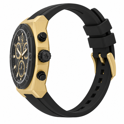 Chronograph Gents Watch – Black IP Black Gold Strap (SB.1.10659-3)