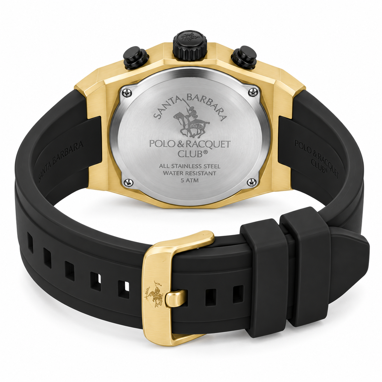 Chronograph Gents Watch – Black IP Black Gold Strap (SB.1.10659-3)