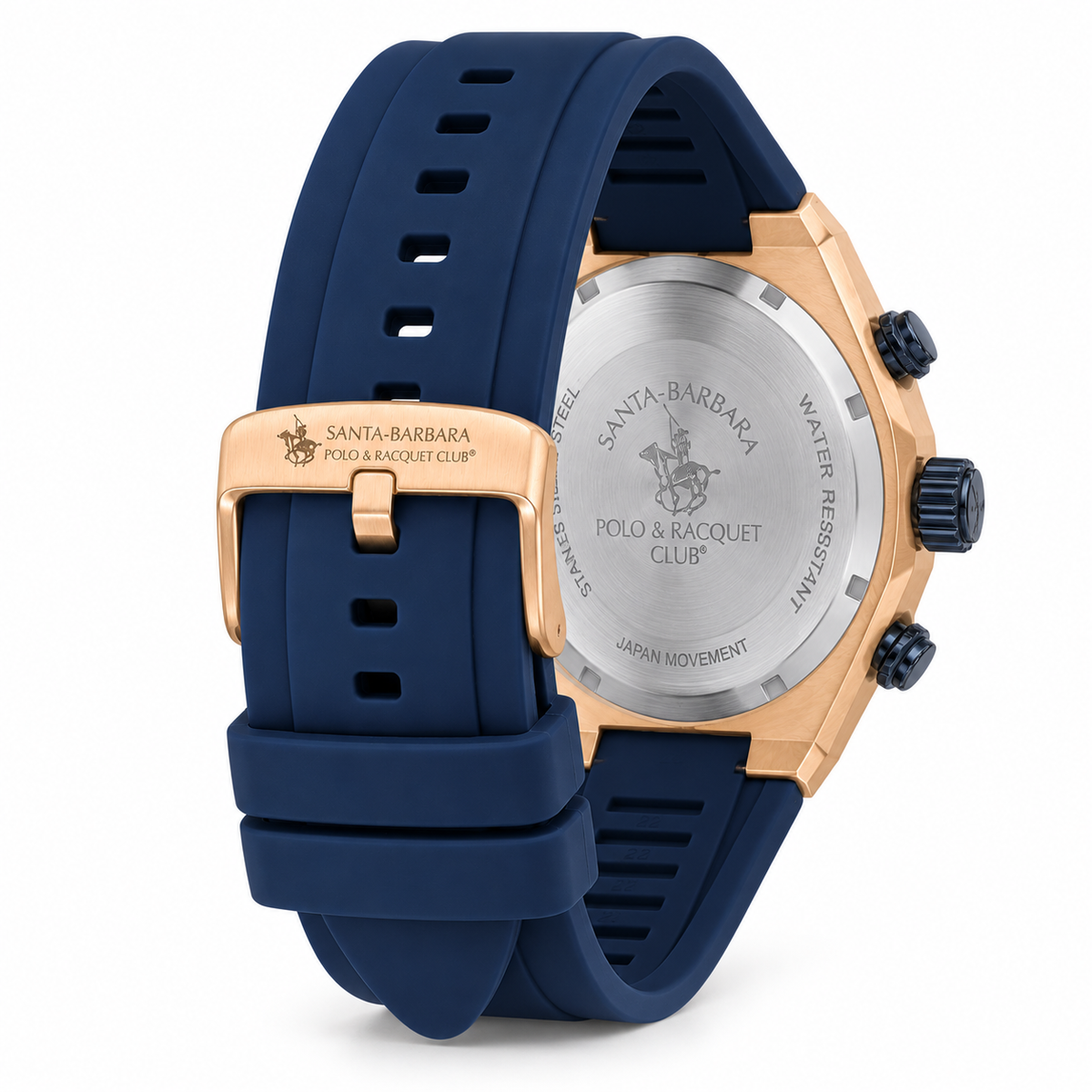 Chronograph Gents Watch – Blue Rosegold Silicon (SB.1.10659-5)