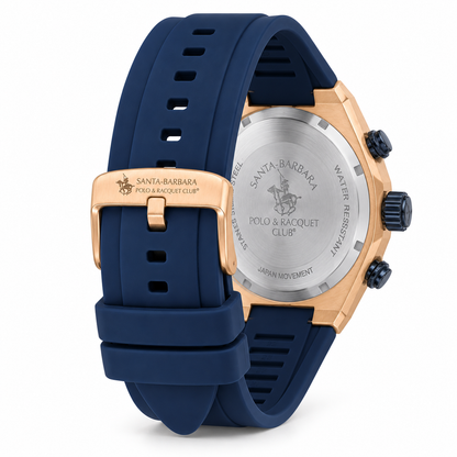 Chronograph Gents Watch – Blue Rosegold Silicon (SB.1.10659-5)