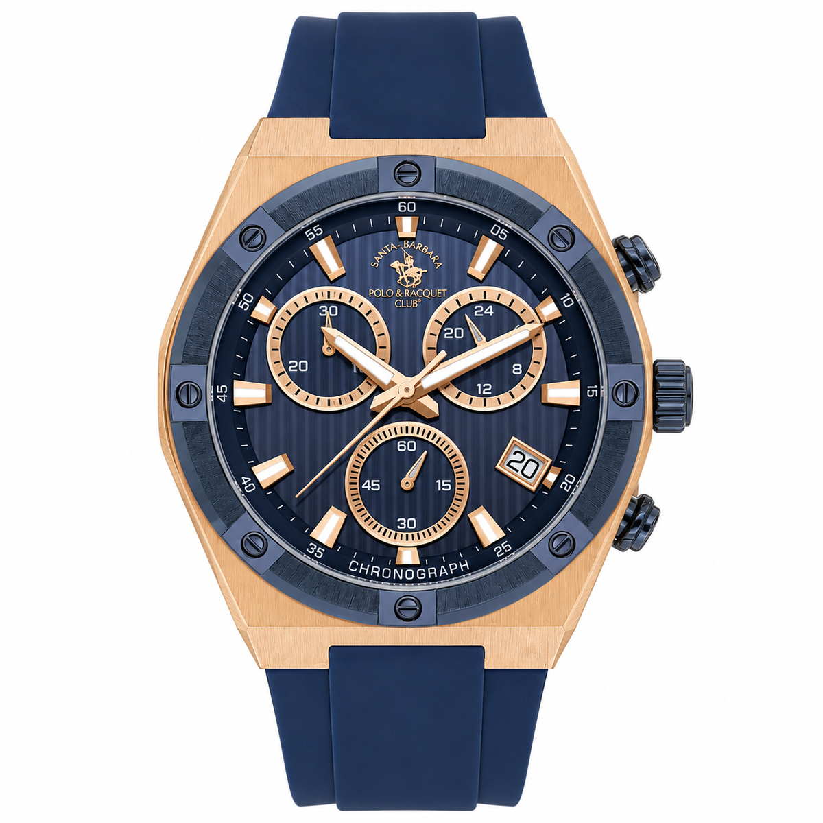 Chronograph Gents Watch – Blue Rosegold Silicon (SB.1.10659-5)