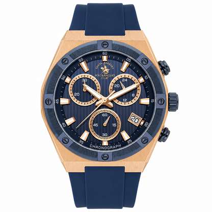 Chronograph Gents Watch – Blue Rosegold Silicon (SB.1.10659-5)