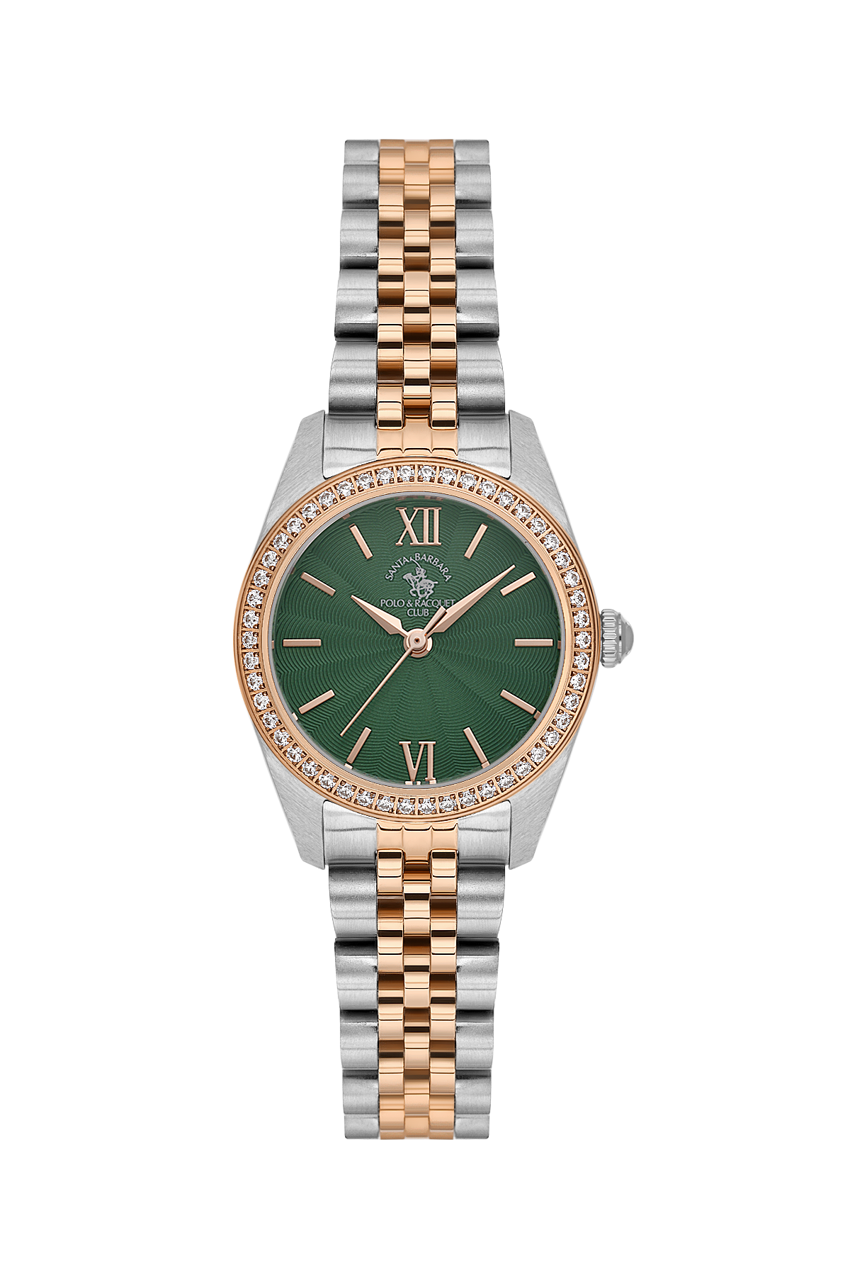 unique-ladies-dark-green-rose-gold-two-tone-stainless-steel-analog-watch-emboss-stone-dial-sb-1-10687-9