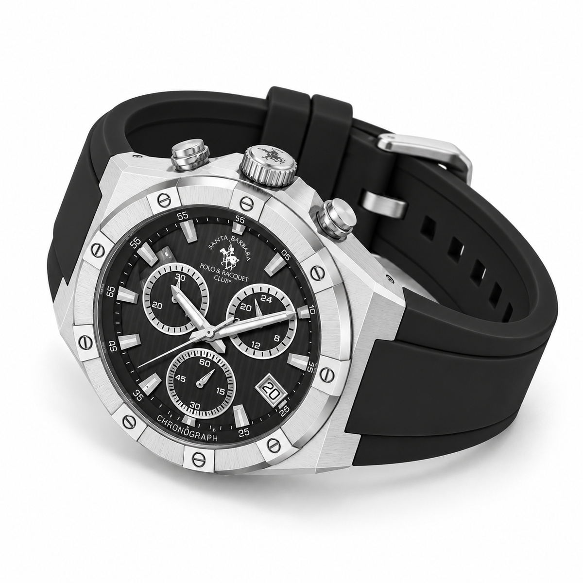 Chronograph Gents Watch – Black Silicon Strap (SB.1.10659-1)