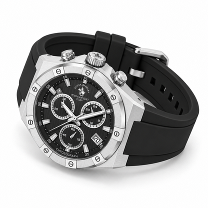 Chronograph Gents Watch – Black Silicon Strap (SB.1.10659-1)