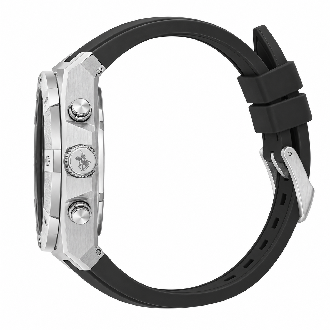 Chronograph Gents Watch – Black Silicon Strap (SB.1.10659-1)