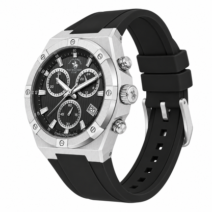Chronograph Gents Watch – Black Silicon Strap (SB.1.10659-1)