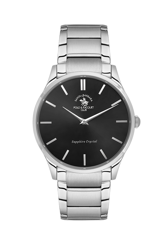 Santa Barbara Polo Black Dial Slim Wrist Watch for Men SB.4.10020-2