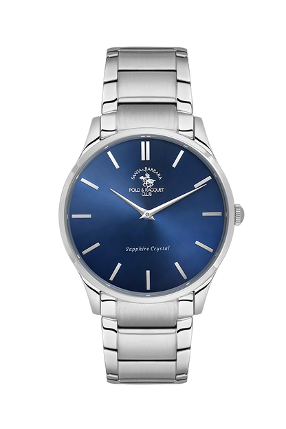 Santa Barbara Polo Blue Dial Slim Wrist Watch for Men SB.4.10020-3