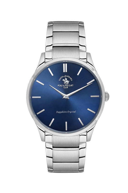 Santa Barbara Polo Blue Dial Slim Wrist Watch for Men SB.4.10020-3