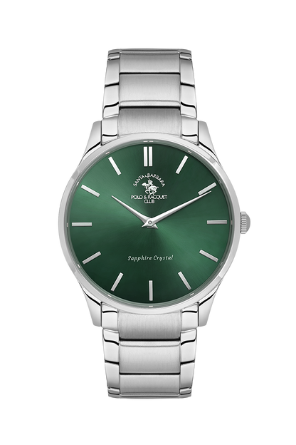 Santa Barbara Polo Silver Dial Slim Wrist Watch for Men SB.4.10020-4