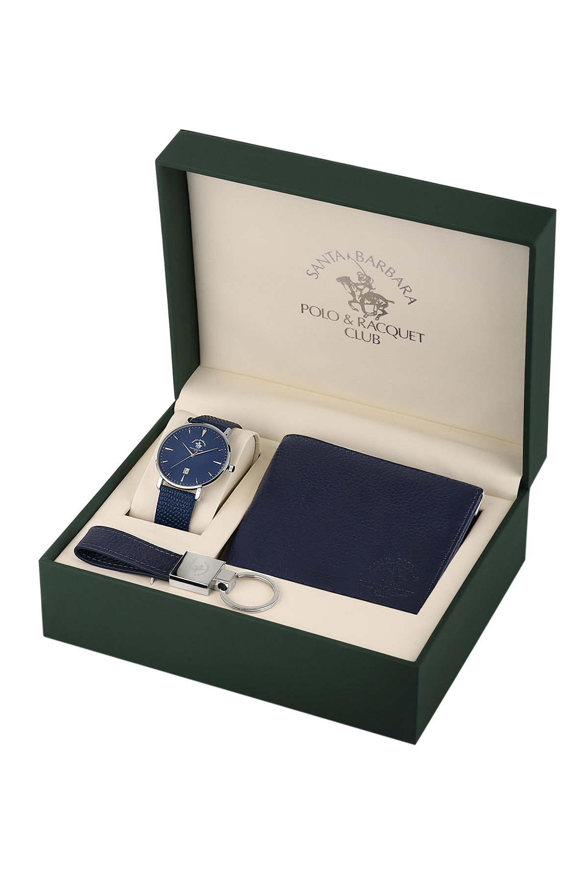 Santa Barbara Polo Wrist Watch for Men With a Gift Set with Key Chain & Wallet SB.8.10009-3