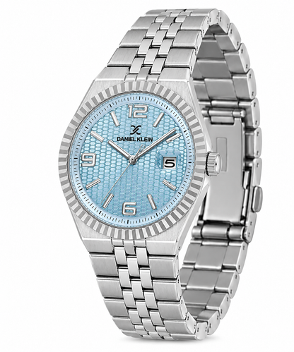 Daniel Klein Premium Gents Light Blue Emboss Watch – DK.6.14718-4