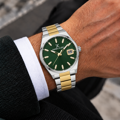 Daniel Klein Premium Gents Dark Green Emboss Index Watch – DK.1.14341-5